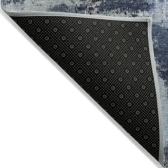 Blue Ivory And Gray Abstract Washable Indoor Outdoor Area Rug Photo 7
