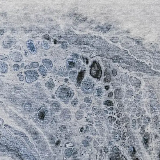 Blue Ivory And Gray Abstract Washable Indoor Outdoor Area Rug Photo 3