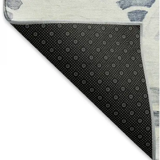 Blue Ivory And Gray Geometric Washable Area Rug With UV Protection Photo 7