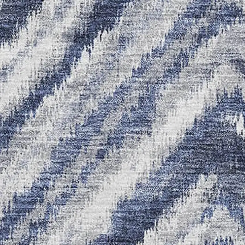 Blue Ivory And Gray Geometric Washable Area Rug With UV Protection Photo 3