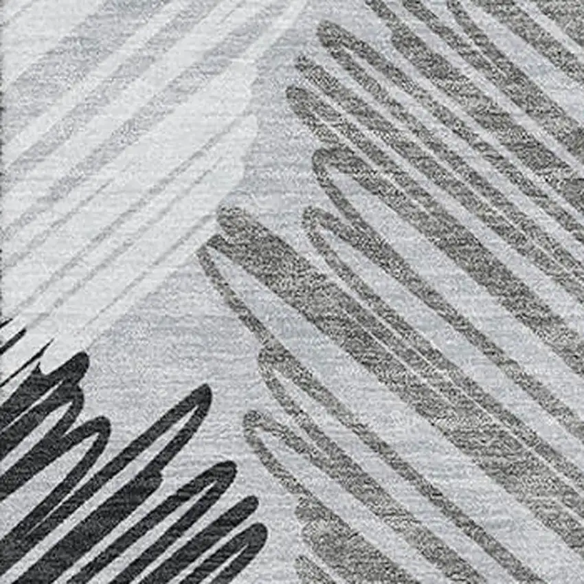 Blue Ivory And Gray Geometric Washable Area Rug With UV Protection Photo 3