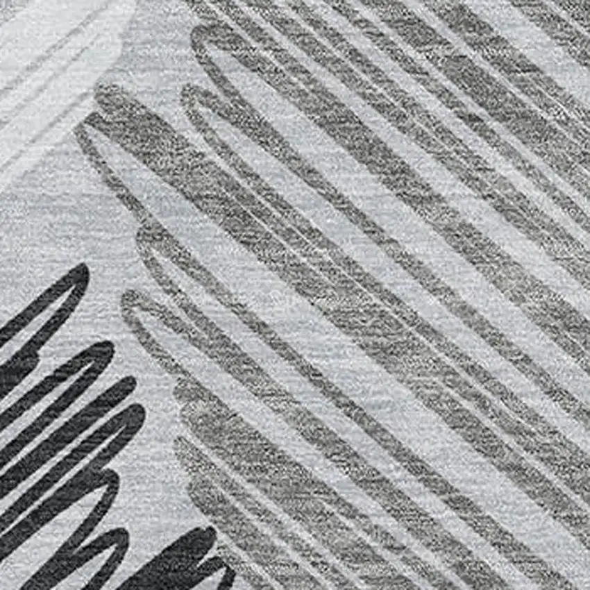 Blue Ivory And Gray Geometric Washable Area Rug With UV Protection Photo 3