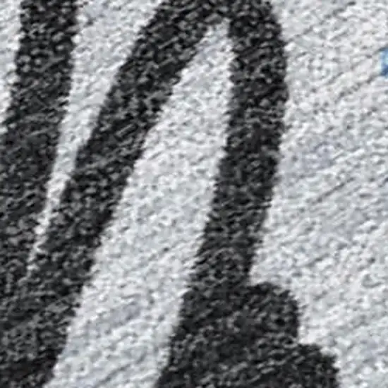 Blue Ivory And Gray Geometric Washable Indoor Outdoor Area Rug Photo 1