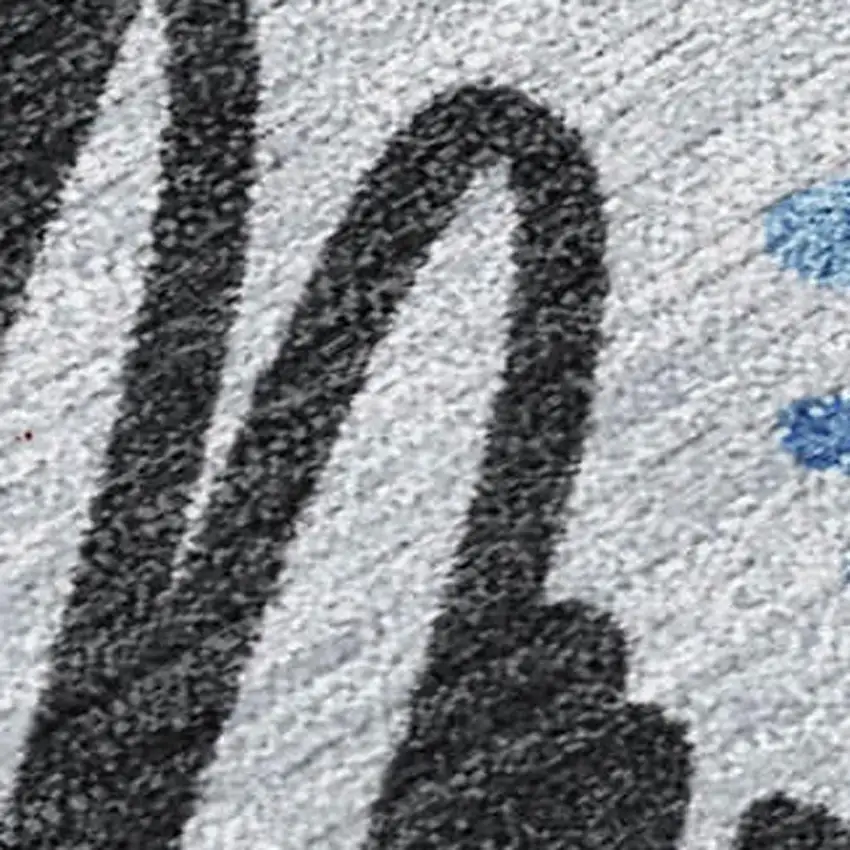 Blue Ivory And Gray Geometric Washable Indoor Outdoor Area Rug Photo 4