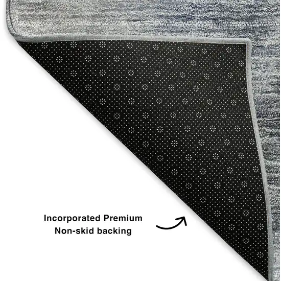 Blue Ivory And Gray Ombre Washable Area Rug With UV Protection Photo 6