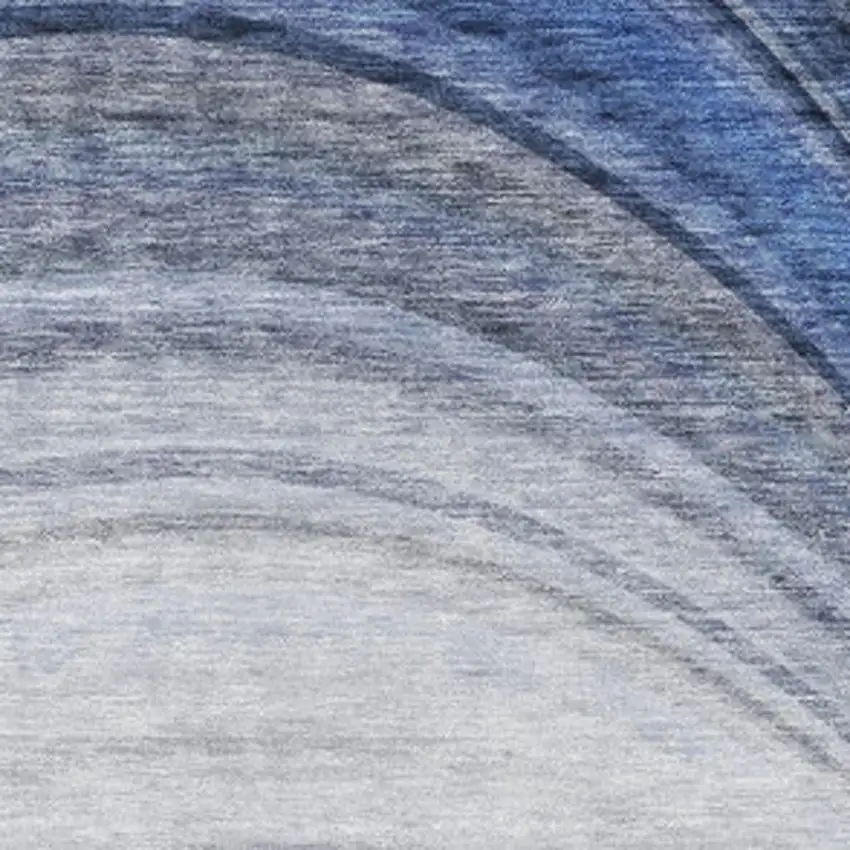 Blue Ivory And Gray Ombre Washable Area Rug With UV Protection Photo 3