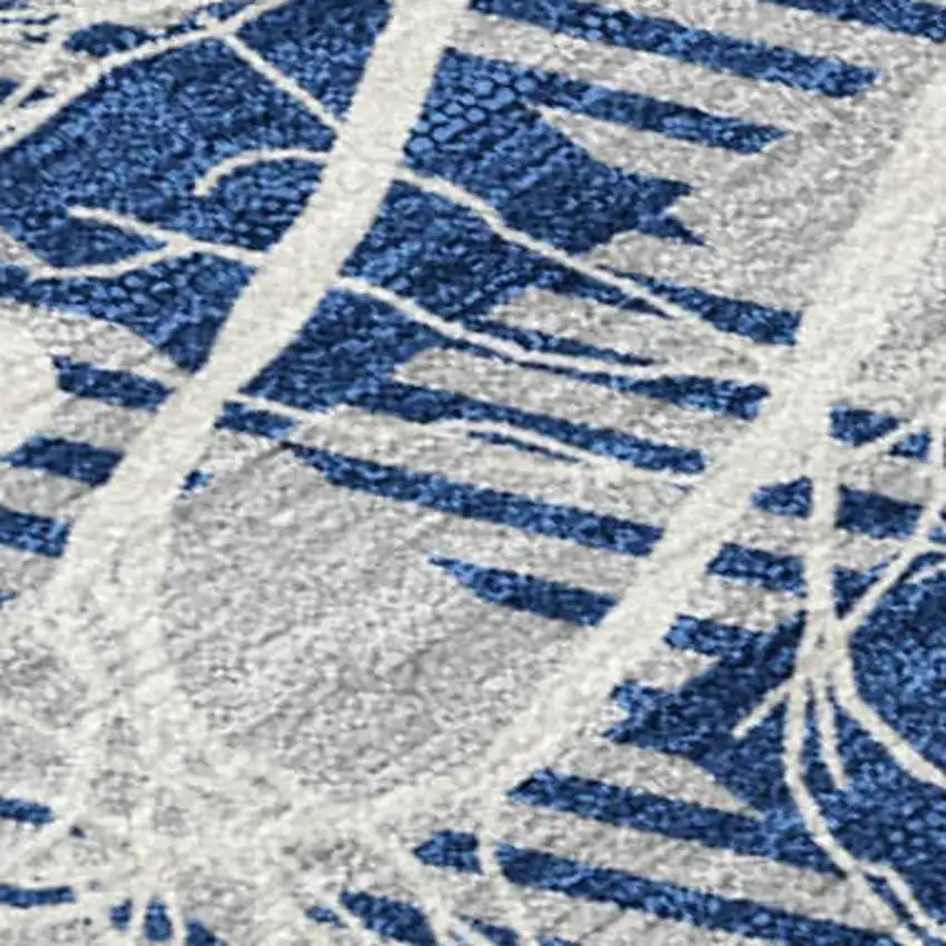 Blue Ivory And Gray Plaid Washable Indoor Outdoor Area Rug Photo 2