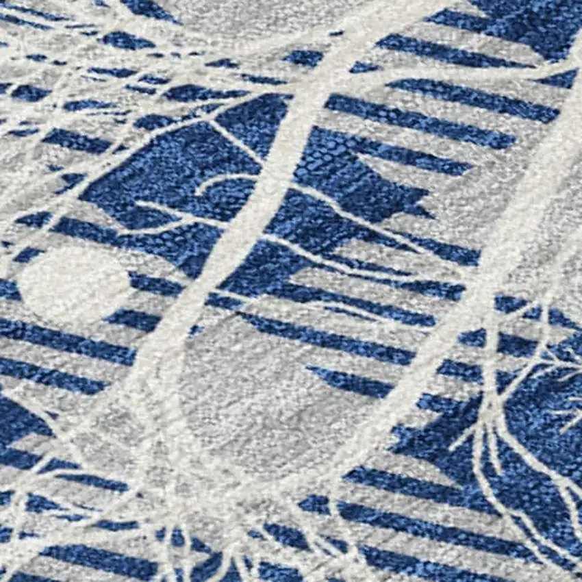 Blue Ivory And Gray Plaid Washable Indoor Outdoor Area Rug Photo 2