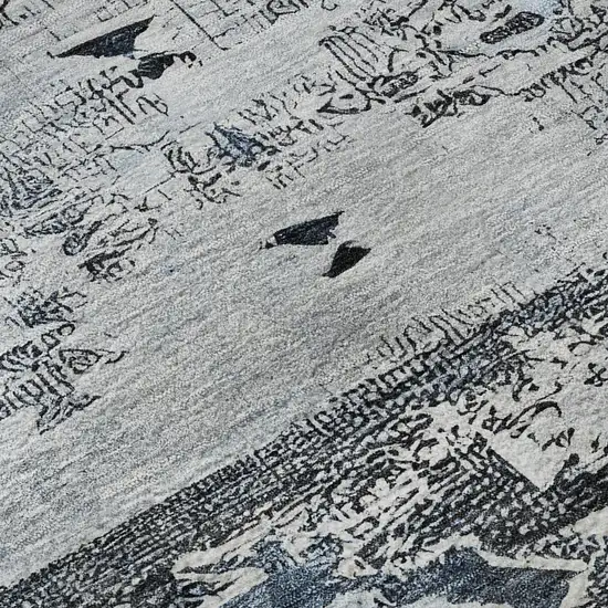 Blue Ivory And Gray Southwestern Washable Area Rug With UV Protection Photo 8