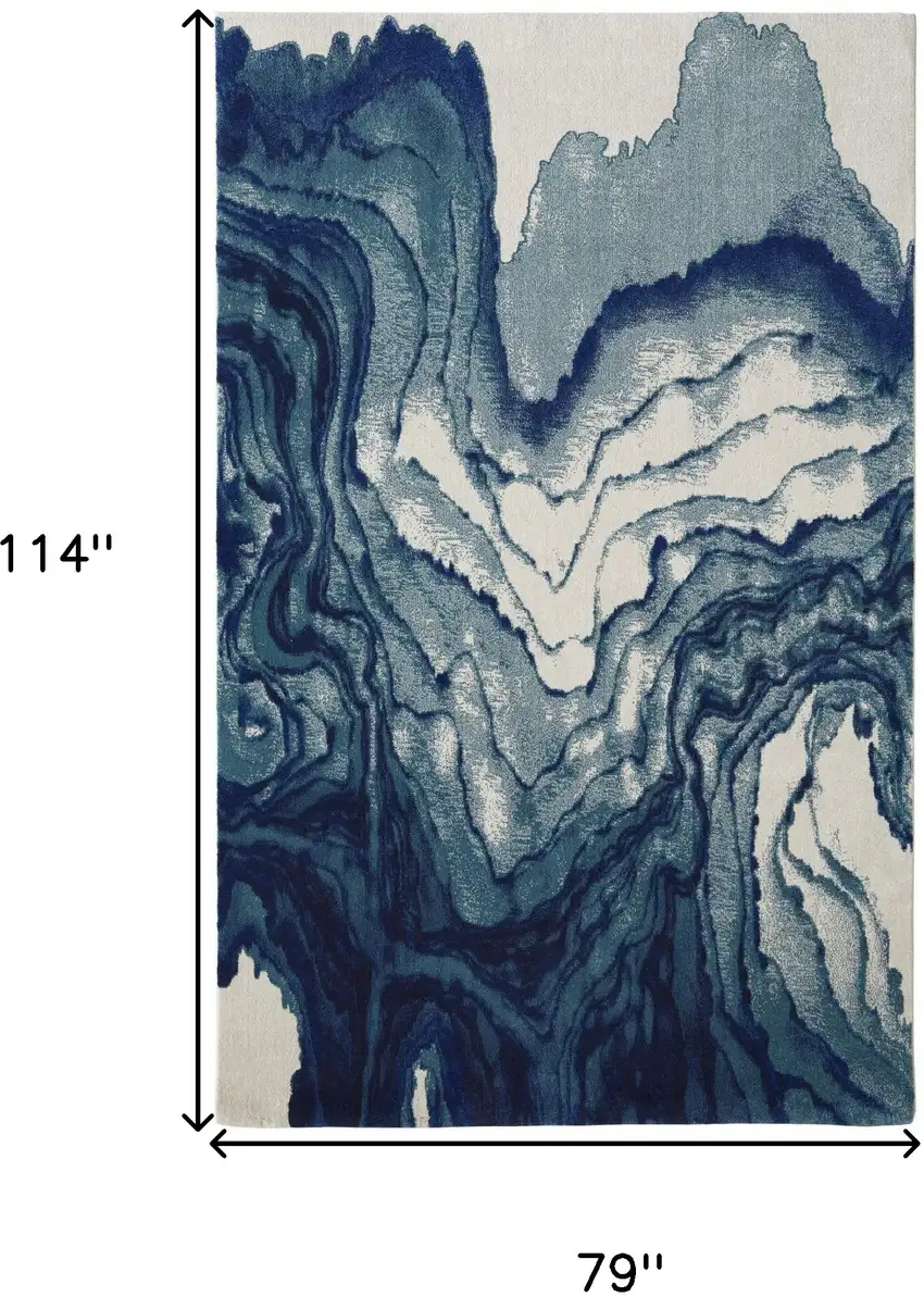 Blue Ivory And Green Area Rug Photo 2