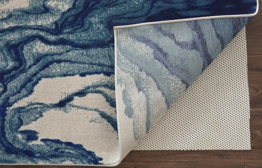 Blue Ivory And Green Area Rug Photo 3