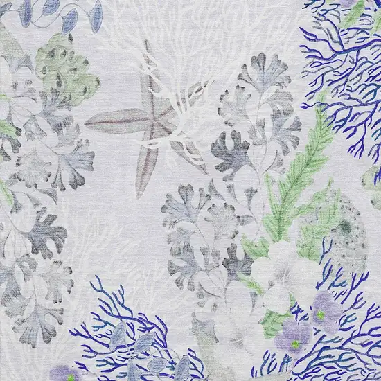 Blue Ivory And Lime Green Geometric Washable Area Rug With UV Protection Photo 4