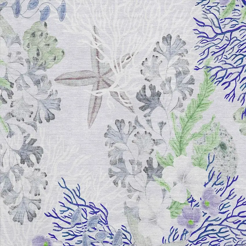 Blue Ivory And Lime Green Geometric Washable Area Rug With UV Protection Photo 4