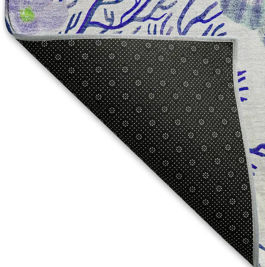 Blue Ivory And Lime Green Geometric Washable Area Rug With UV Protection Photo 8