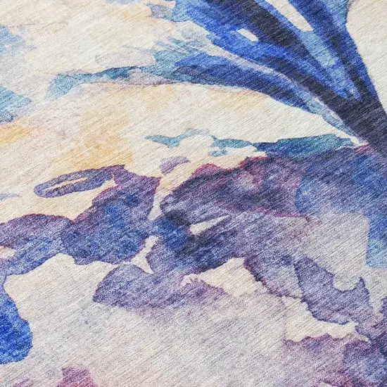 Blue Ivory And Mauve Owl Washable Indoor Outdoor Area Rug Photo 6