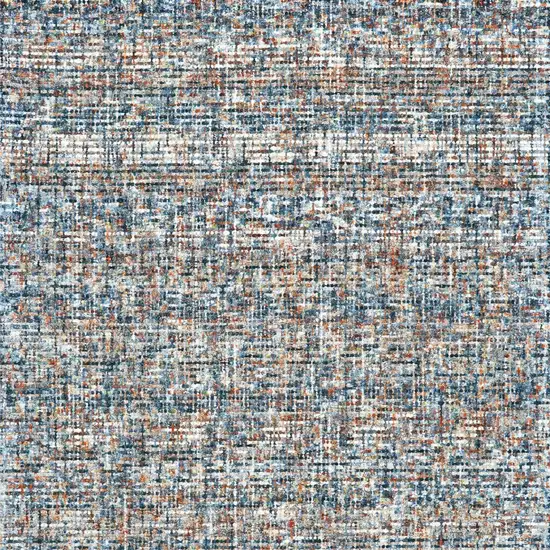 Blue Ivory And Orange Plaid Tufted Handmade Area Rug Photo 6