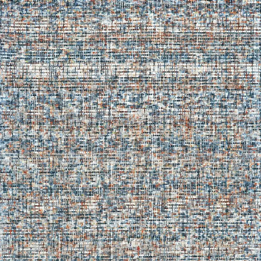 Blue Ivory And Orange Plaid Tufted Handmade Area Rug Photo 6