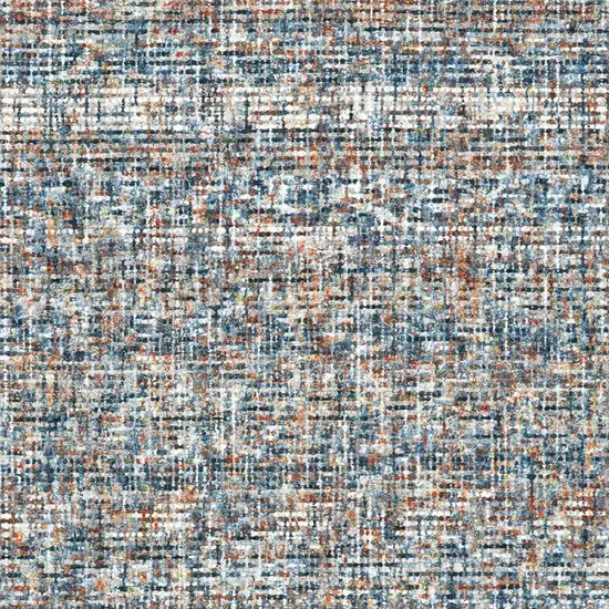 Blue Ivory And Orange Plaid Tufted Handmade Area Rug Photo 5