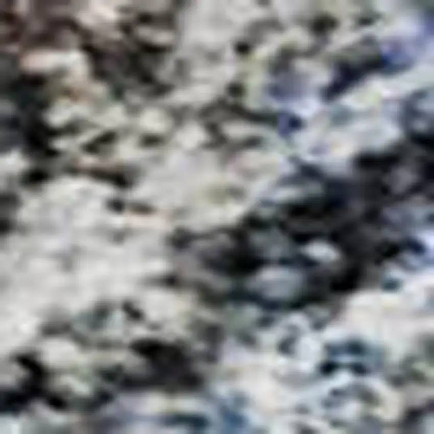 Blue Ivory And Taupe Abstract Geometric Washable Area Rug With UV Protection Photo 2