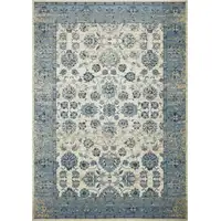 Photo of Blue Ivory Distressed Oriental Area Rug