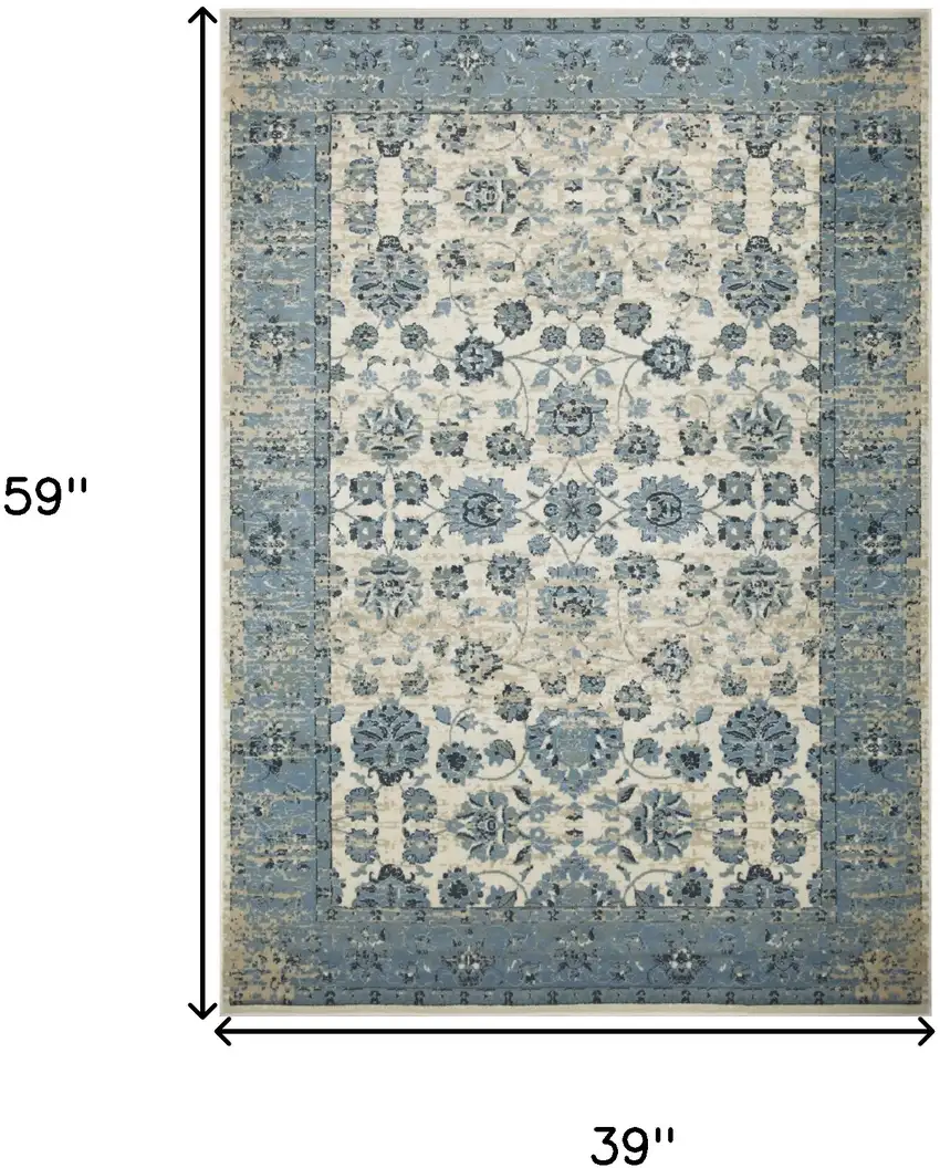 Ivory Oriental Area Rug Photo 6