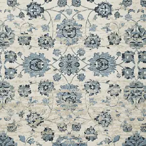 Photo of Blue Ivory Distressed Oriental Area Rug
