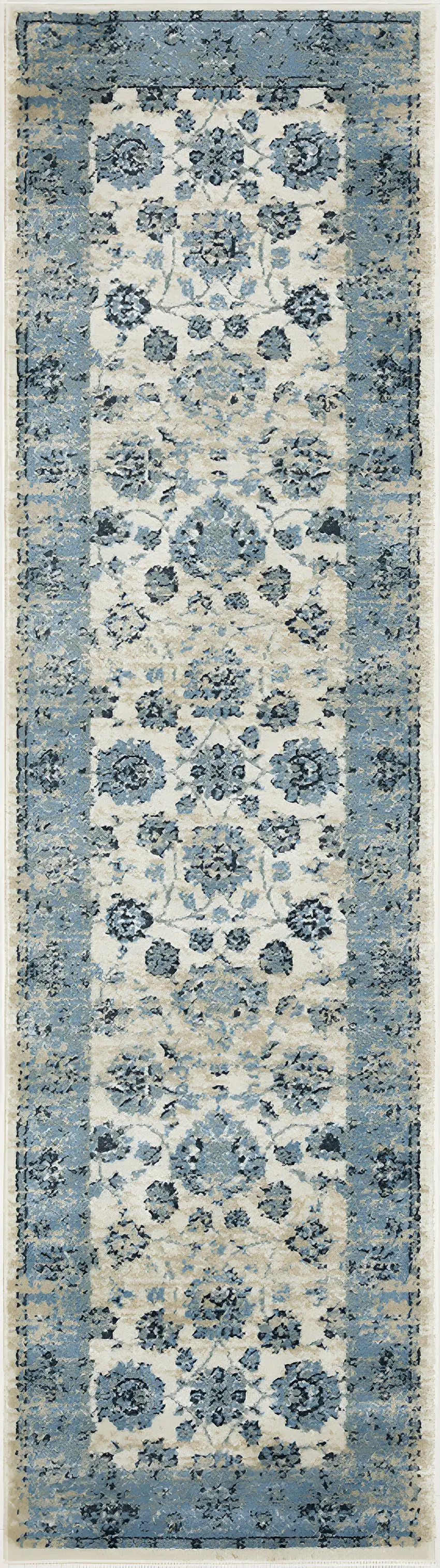 Ivory Oriental Runner Rug Photo 1