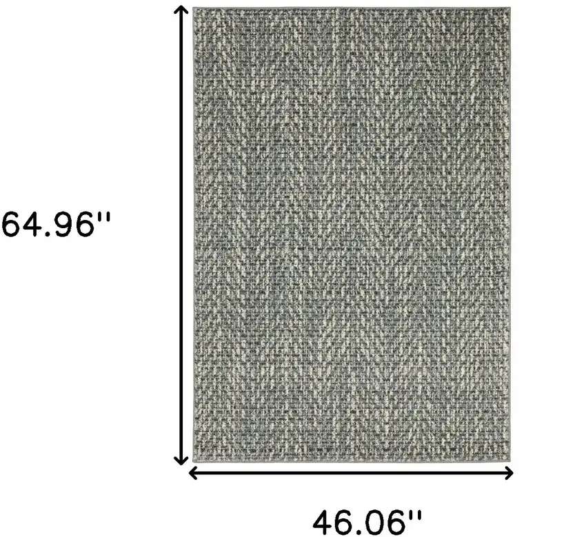 Blue Ivory Grey And Light Blue Geometric Power Loom Stain Resistant Area Rug Photo 10