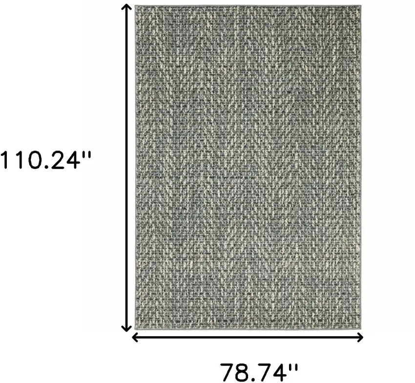 Blue Ivory Grey And Light Blue Geometric Power Loom Stain Resistant Area Rug Photo 10