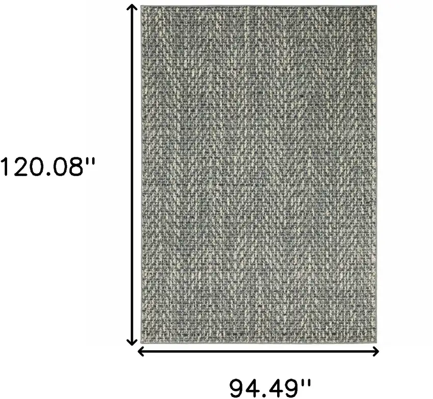 Blue Ivory Grey And Light Blue Geometric Power Loom Stain Resistant Area Rug Photo 10