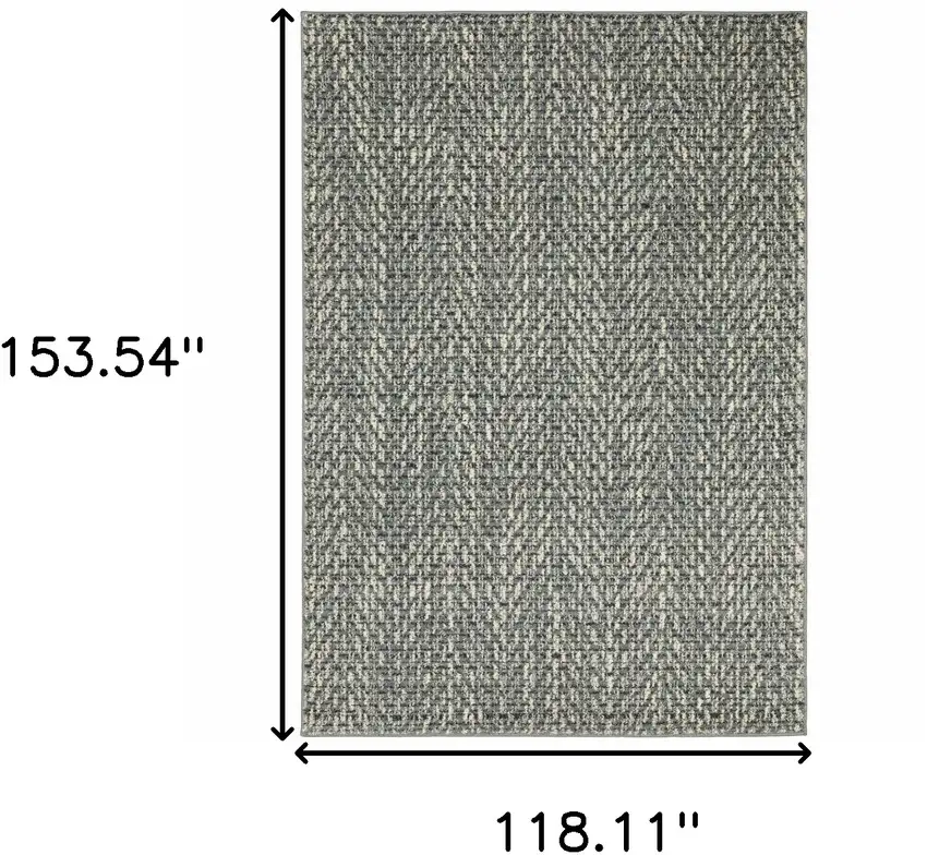 Blue Ivory Grey And Light Blue Geometric Power Loom Stain Resistant Area Rug Photo 10