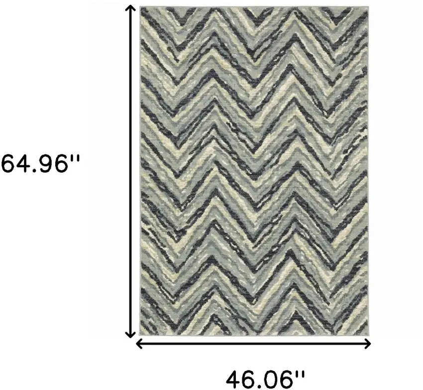 Blue Ivory Grey Beige And Light Blue Geometric Power Loom Stain Resistant Area Rug Photo 10