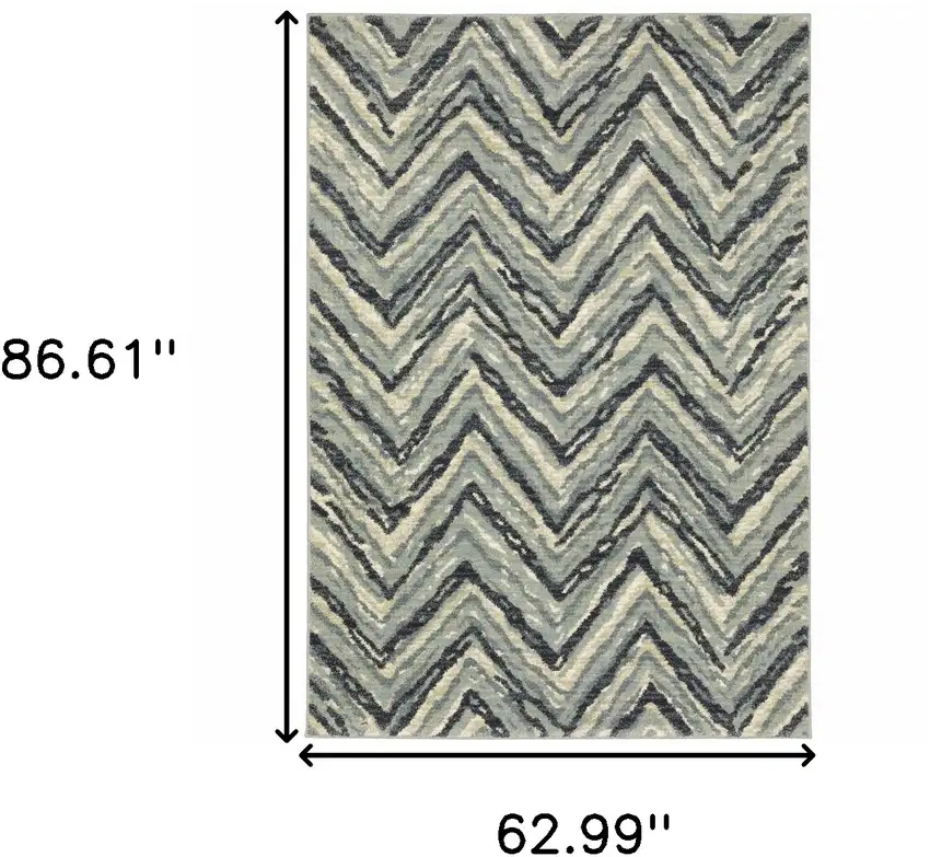 Blue Ivory Grey Beige And Light Blue Geometric Power Loom Stain Resistant Area Rug Photo 10
