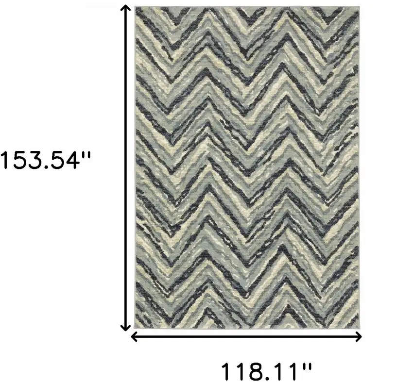 Blue Ivory Grey Beige And Light Blue Geometric Power Loom Stain Resistant Area Rug Photo 10