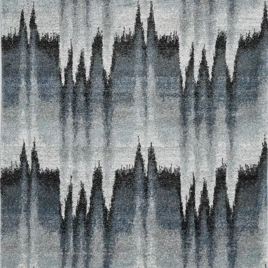Ivory Blue And Gray Abstract Area Rug Photo 5