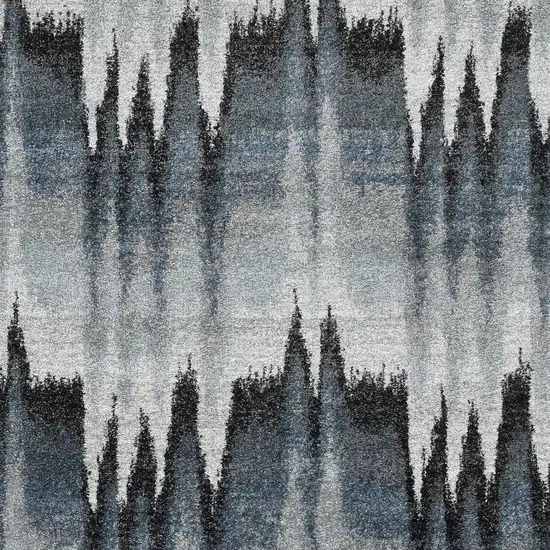Ivory Blue And Gray Abstract Area Rug Photo 4