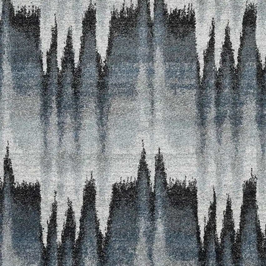 Ivory Blue And Gray Abstract Area Rug Photo 4