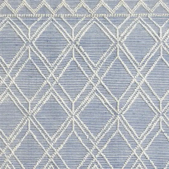 Blue and Ivory Geometric Handmade Area Rug Photo 6