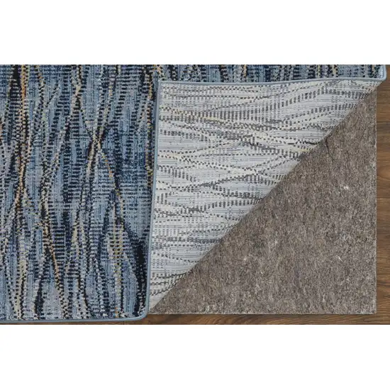 Blue Ivory and Tan Abstract Power Loom Area Rug Photo 9