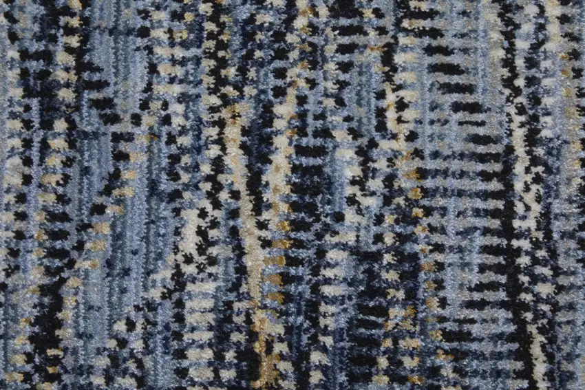Blue Ivory and Tan Abstract Power Loom Area Rug Photo 7