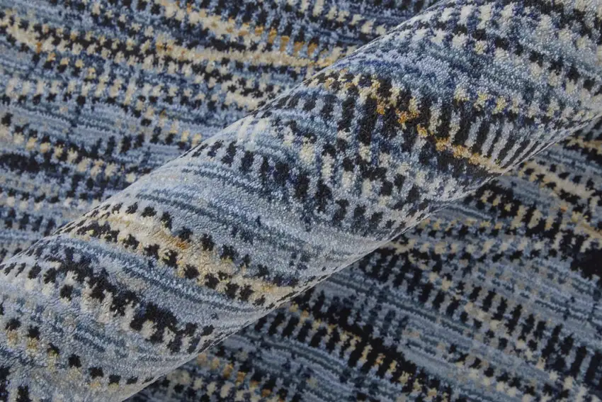 Blue Ivory and Tan Abstract Power Loom Area Rug Photo 9