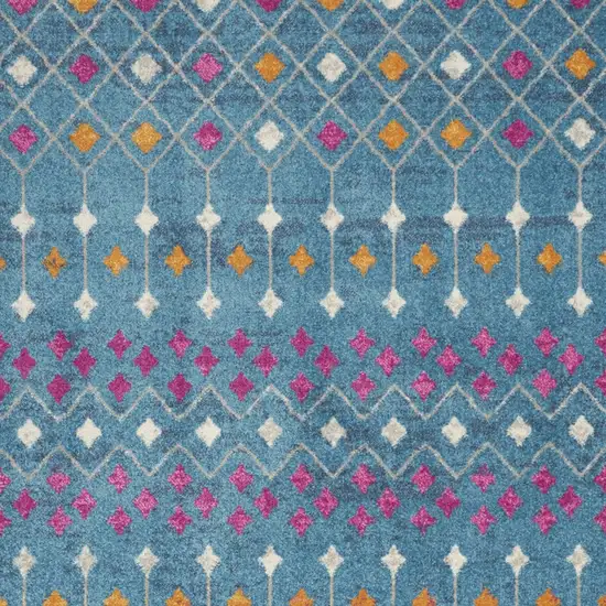 Blue And Orange Geometric Area Rug Photo 8