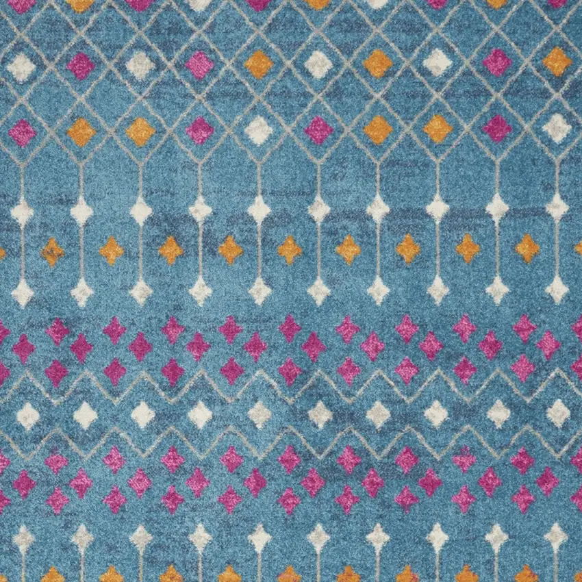 Blue And Orange Geometric Area Rug Photo 8