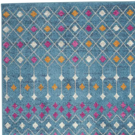 Blue And Orange Geometric Area Rug Photo 1