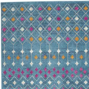 Photo of Blue Jewels Geometric Area Rug