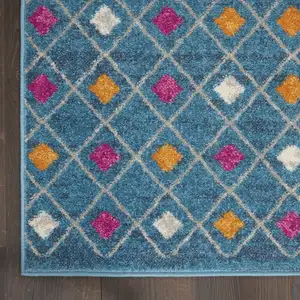 Photo of Blue Jewels Geometric Area Rug