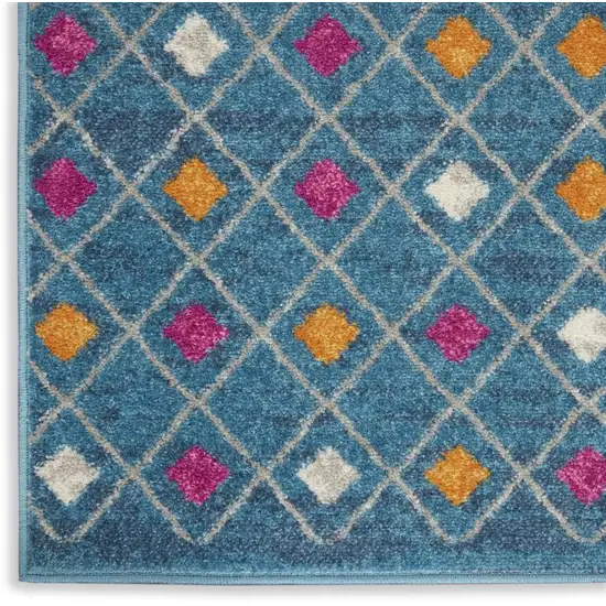 Blue And Orange Geometric Area Rug Photo 8