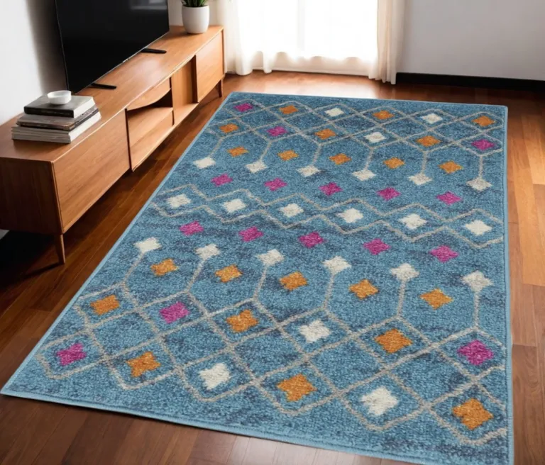 Blue Jewels Geometric Area Rug Photo 5