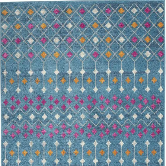 Blue And Orange Geometric Area Rug Photo 3