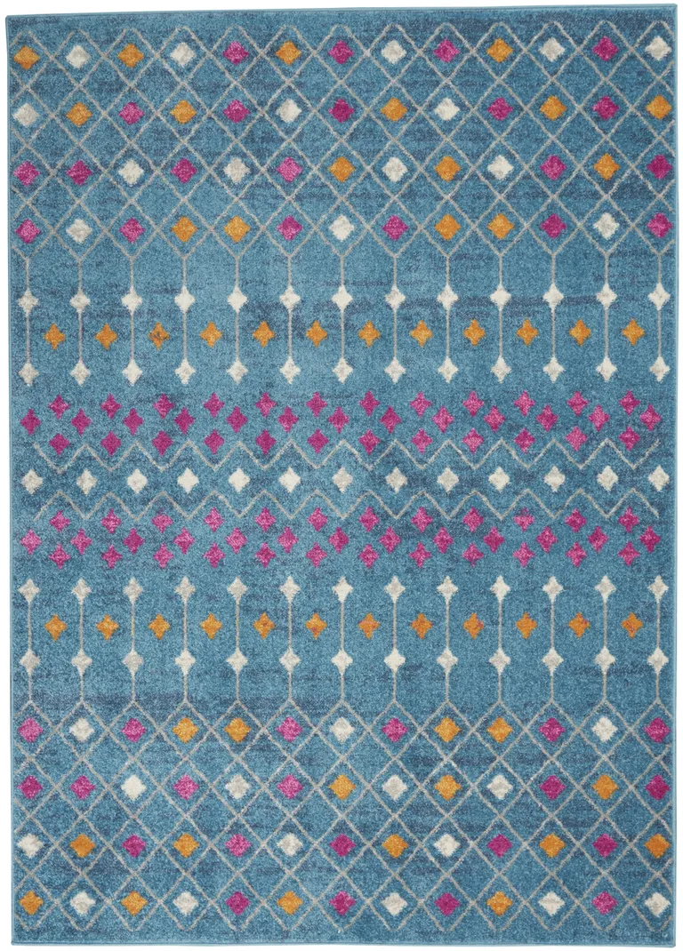Blue Jewels Geometric Area Rug Photo 4